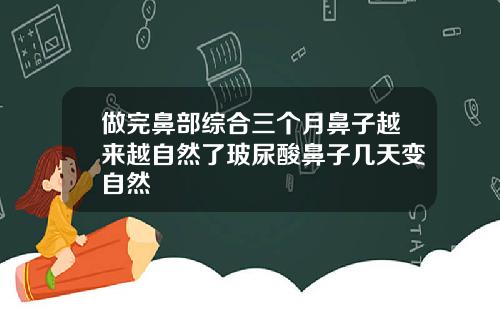做完鼻部综合三个月鼻子越来越自然了玻尿酸鼻子几天变自然