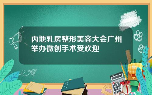内地乳房整形美容大会广州举办微创手术受欢迎