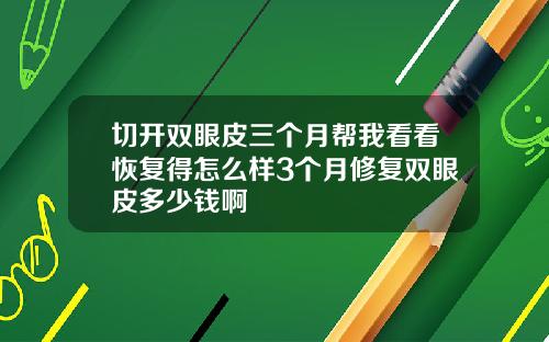 切开双眼皮三个月帮我看看恢复得怎么样3个月修复双眼皮多少钱啊