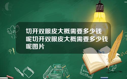 切开双眼皮大概需要多少钱呢切开双眼皮大概需要多少钱呢图片