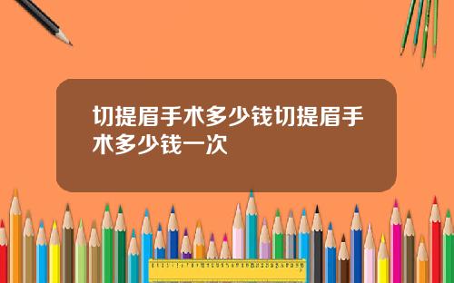 切提眉手术多少钱切提眉手术多少钱一次