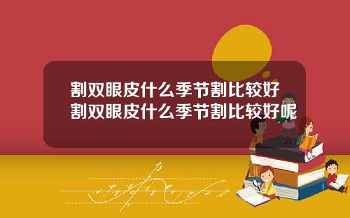割双眼皮什么季节割比较好割双眼皮什么季节割比较好呢