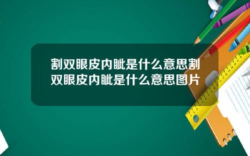 割双眼皮内眦是什么意思割双眼皮内眦是什么意思图片