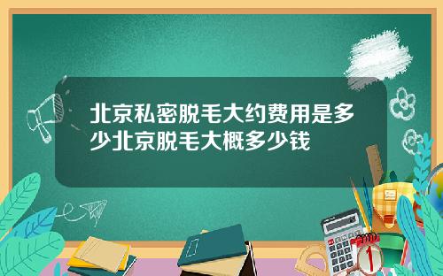 北京私密脱毛大约费用是多少北京脱毛大概多少钱