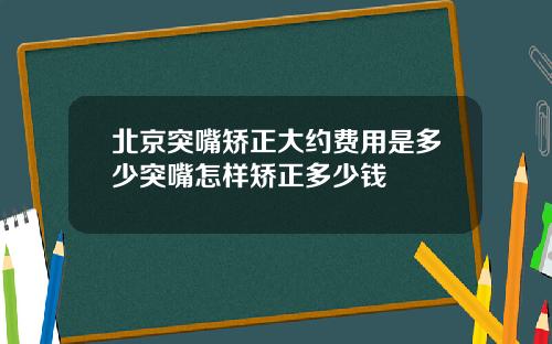 北京突嘴矫正大约费用是多少突嘴怎样矫正多少钱