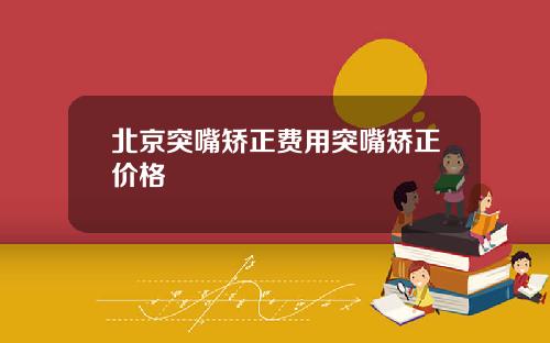 北京突嘴矫正费用突嘴矫正价格