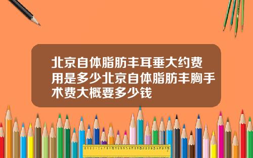 北京自体脂肪丰耳垂大约费用是多少北京自体脂肪丰胸手术费大概要多少钱