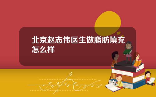 北京赵志伟医生做脂肪填充怎么样