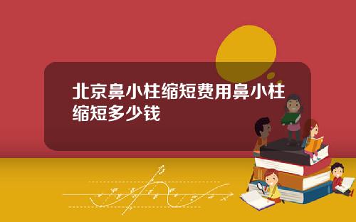 北京鼻小柱缩短费用鼻小柱缩短多少钱