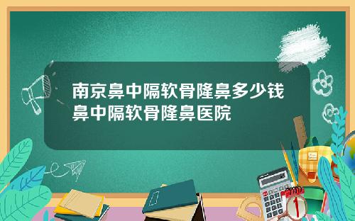 南京鼻中隔软骨隆鼻多少钱鼻中隔软骨隆鼻医院