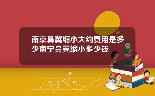 南京鼻翼缩小大约费用是多少南宁鼻翼缩小多少钱