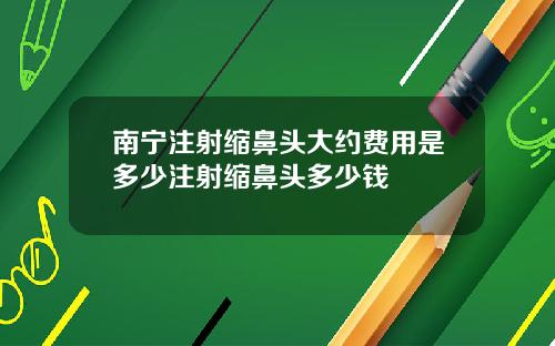 南宁注射缩鼻头大约费用是多少注射缩鼻头多少钱
