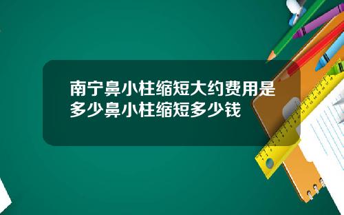 南宁鼻小柱缩短大约费用是多少鼻小柱缩短多少钱