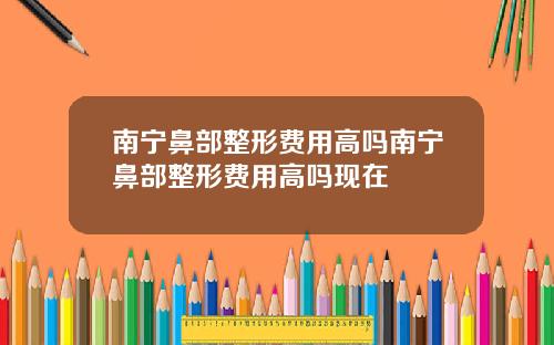 南宁鼻部整形费用高吗南宁鼻部整形费用高吗现在