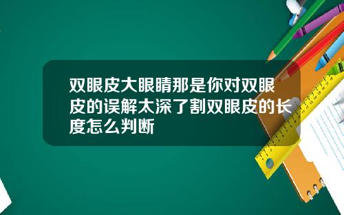 双眼皮大眼睛那是你对双眼皮的误解太深了割双眼皮的长度怎么判断