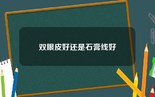 双眼皮好还是石膏线好