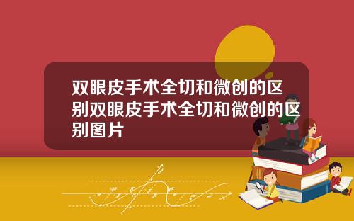 双眼皮手术全切和微创的区别双眼皮手术全切和微创的区别图片