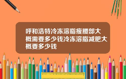 呼和浩特冷冻溶脂瘦腰部大概需要多少钱冷冻溶脂减肥大概要多少钱