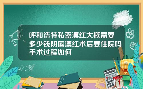 呼和浩特私密漂红大概需要多少钱阴唇漂红术后要住院吗手术过程如何