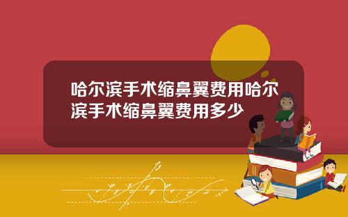 哈尔滨手术缩鼻翼费用哈尔滨手术缩鼻翼费用多少