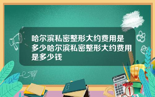 哈尔滨私密整形大约费用是多少哈尔滨私密整形大约费用是多少钱