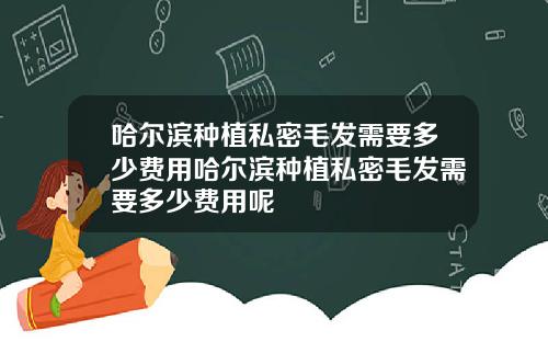哈尔滨种植私密毛发需要多少费用哈尔滨种植私密毛发需要多少费用呢