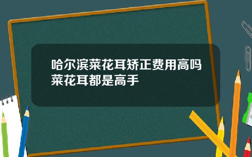 哈尔滨菜花耳矫正费用高吗菜花耳都是高手
