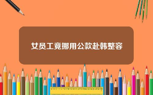 女员工竟挪用公款赴韩整容