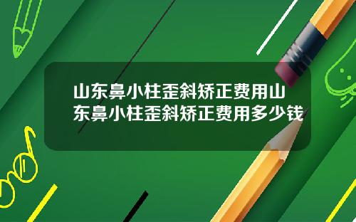 山东鼻小柱歪斜矫正费用山东鼻小柱歪斜矫正费用多少钱