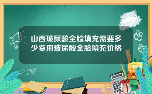 山西玻尿酸全脸填充需要多少费用玻尿酸全脸填充价格