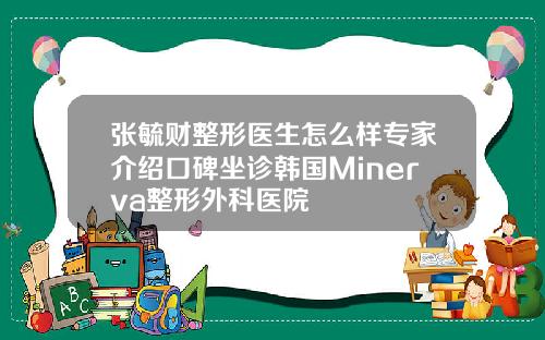 张毓财整形医生怎么样专家介绍口碑坐诊韩国Minerva整形外科医院