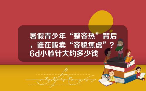 暑假青少年“整容热”背后，谁在贩卖“容貌焦虑”？-6d小脸针大约多少钱