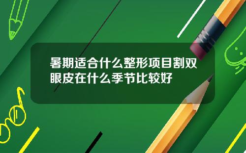 暑期适合什么整形项目割双眼皮在什么季节比较好