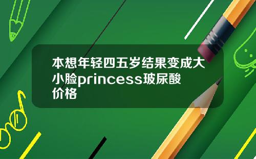本想年轻四五岁结果变成大小脸princess玻尿酸价格
