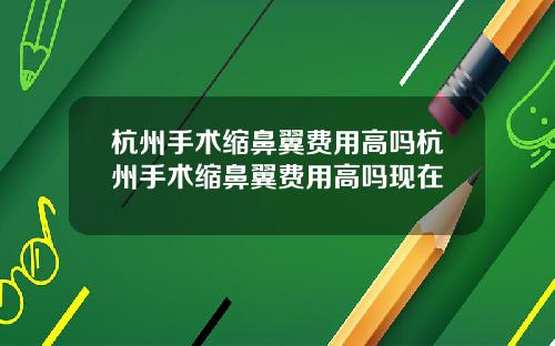 杭州手术缩鼻翼费用高吗杭州手术缩鼻翼费用高吗现在