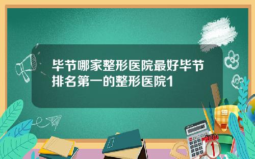 毕节哪家整形医院最好毕节排名第一的整形医院1