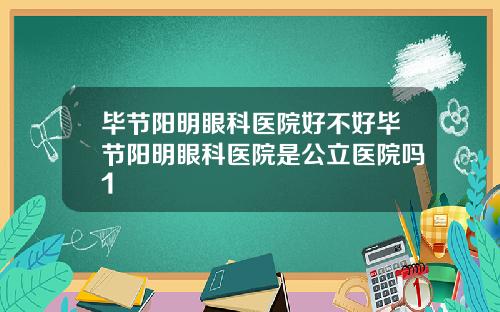 毕节阳明眼科医院好不好毕节阳明眼科医院是公立医院吗1