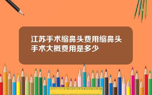 江苏手术缩鼻头费用缩鼻头手术大概费用是多少