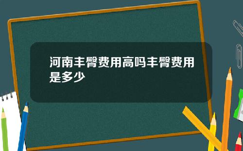 河南丰臀费用高吗丰臀费用是多少