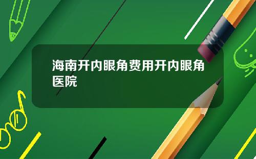 海南开内眼角费用开内眼角医院