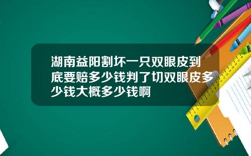 湖南益阳割坏一只双眼皮到底要赔多少钱判了切双眼皮多少钱大概多少钱啊