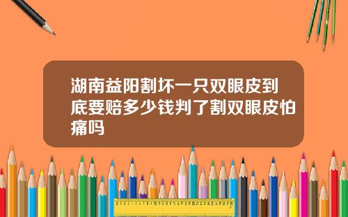 湖南益阳割坏一只双眼皮到底要赔多少钱判了割双眼皮怕痛吗