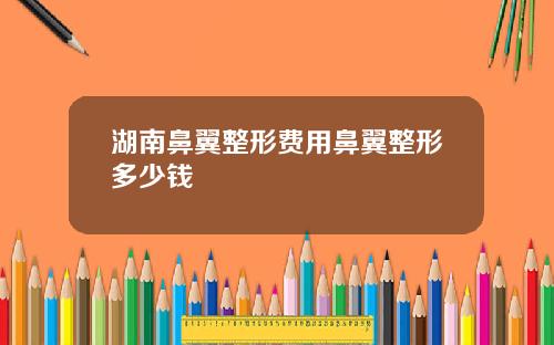 湖南鼻翼整形费用鼻翼整形多少钱