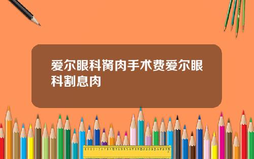 爱尔眼科胬肉手术费爱尔眼科割息肉