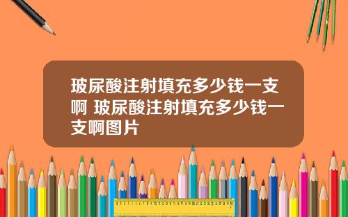 玻尿酸注射填充多少钱一支啊 玻尿酸注射填充多少钱一支啊图片