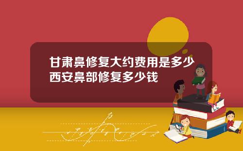 甘肃鼻修复大约费用是多少西安鼻部修复多少钱