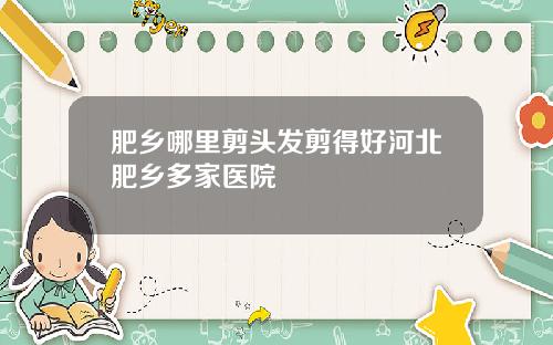 肥乡哪里剪头发剪得好河北肥乡多家医院