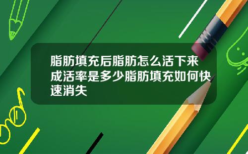 脂肪填充后脂肪怎么活下来成活率是多少脂肪填充如何快速消失