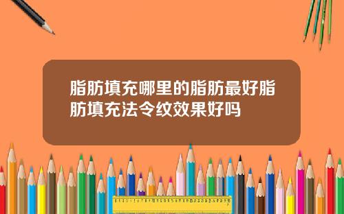 脂肪填充哪里的脂肪最好脂肪填充法令纹效果好吗
