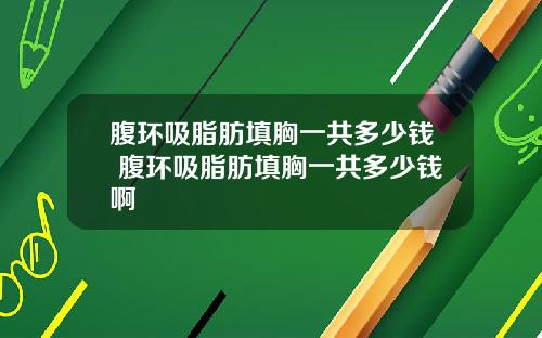 腹环吸脂肪填胸一共多少钱 腹环吸脂肪填胸一共多少钱啊